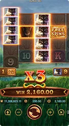 Buffalo Win · Memantau angka pengganda x3 dan jumlah nominal kemenangan pada panel tengah.
