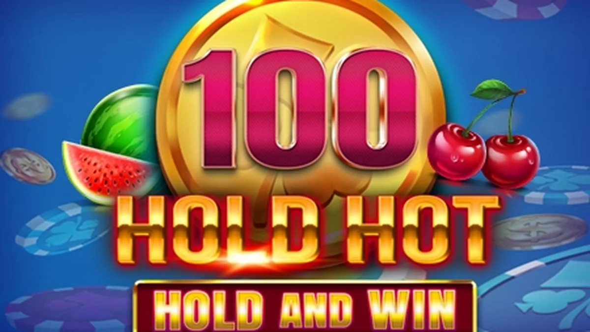 Tampilan visual mesin slot 100 Hold Hot Hold and Win dengan simbol buah yang cerah.