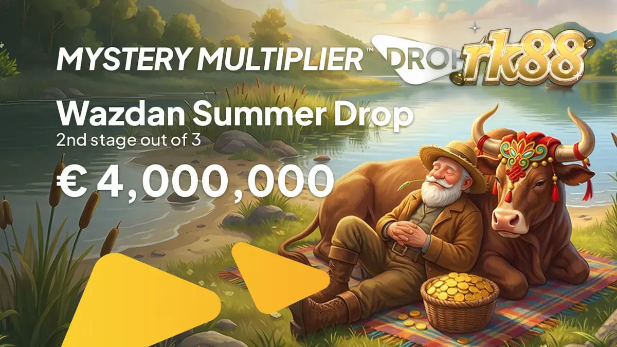 Visualisasi mekanik Mystery Multiplier dalam slot bertema musim panas